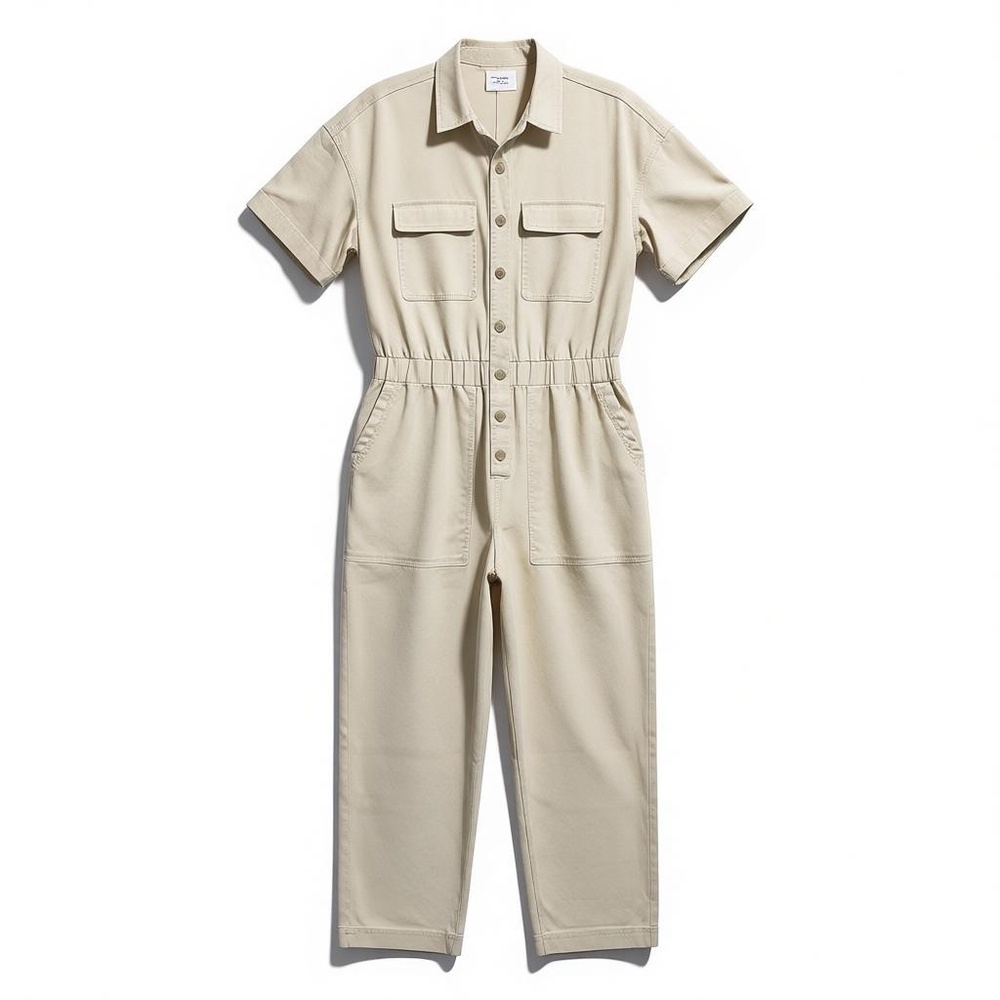 New UNIVERSAL THREAD Boilersuit Jumpsuit 8 | Cream Neutral Utility Workwear Gorp - Picture 2 of 12